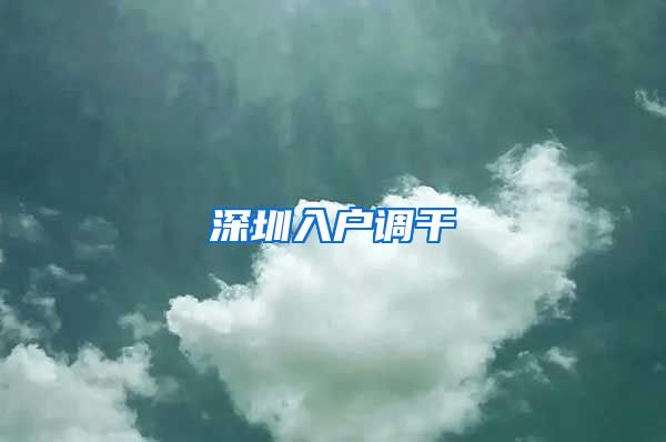 深圳入户调干