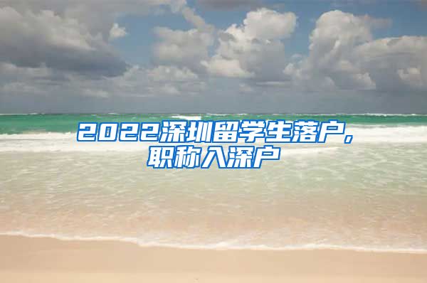 2022深圳留学生落户,职称入深户