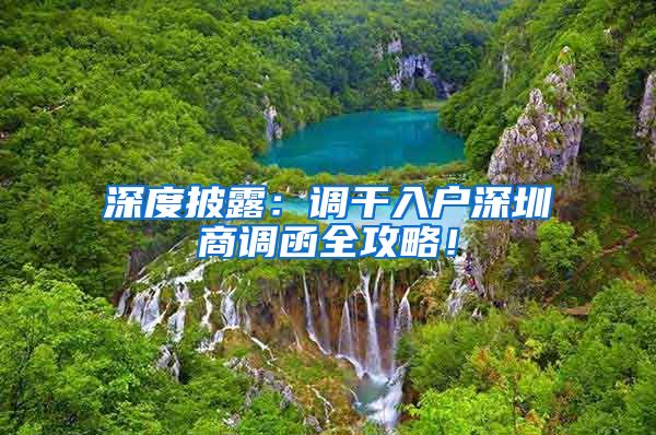 深度披露：调干入户深圳商调函全攻略！