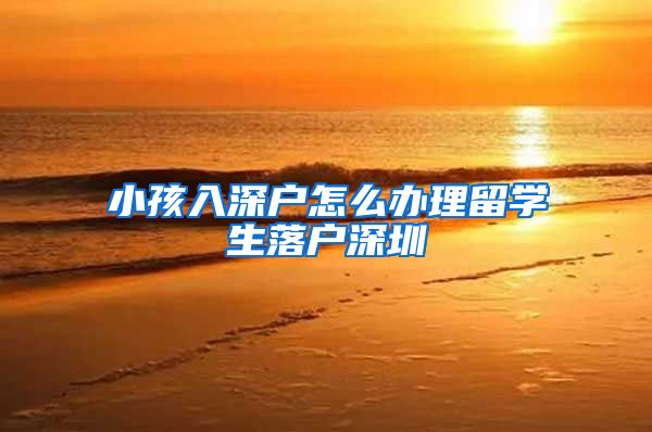 小孩入深户怎么办理留学生落户深圳