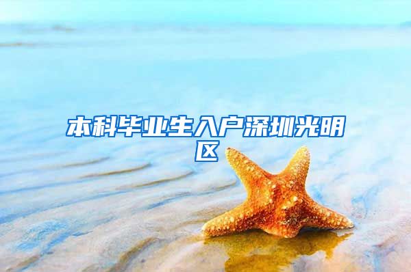 本科毕业生入户深圳光明区