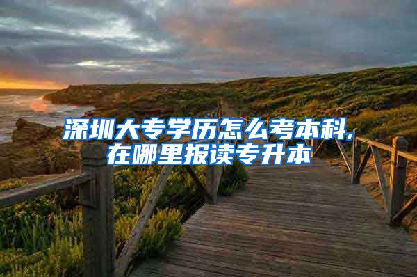 深圳大专学历怎么考本科,在哪里报读专升本