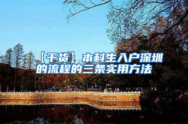【干货】本科生入户深圳的流程的三条实用方法