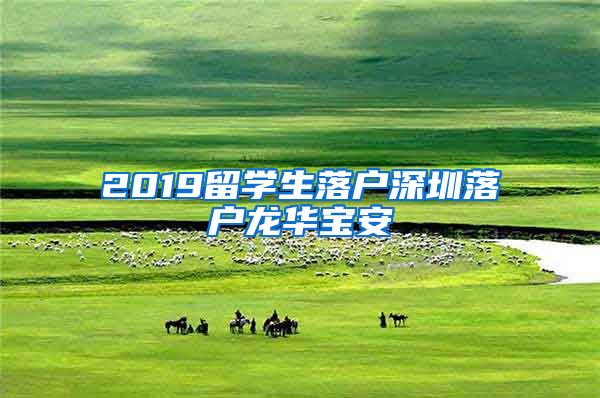 2019留学生落户深圳落户龙华宝安