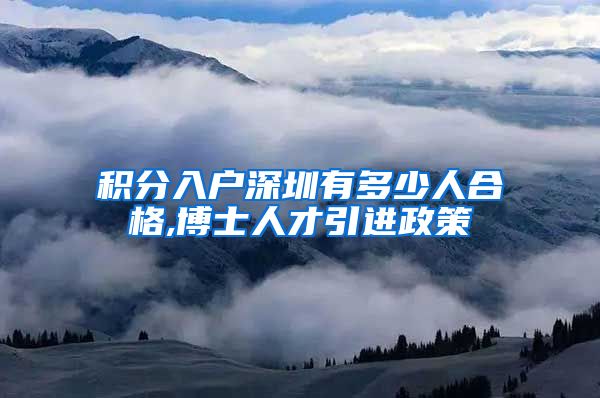 积分入户深圳有多少人合格,博士人才引进政策