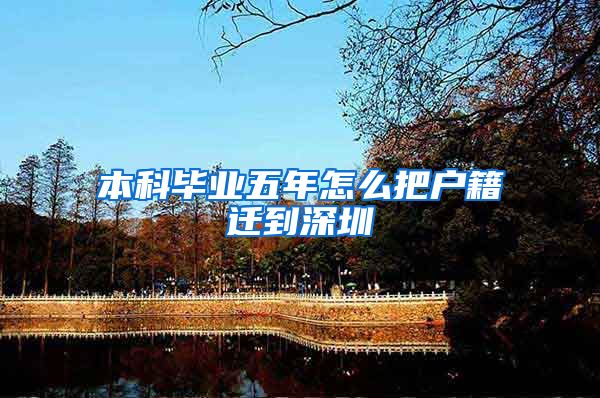 本科毕业五年怎么把户籍迁到深圳