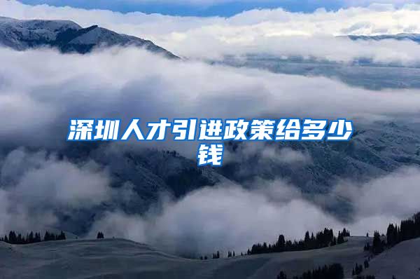 深圳人才引进政策给多少钱
