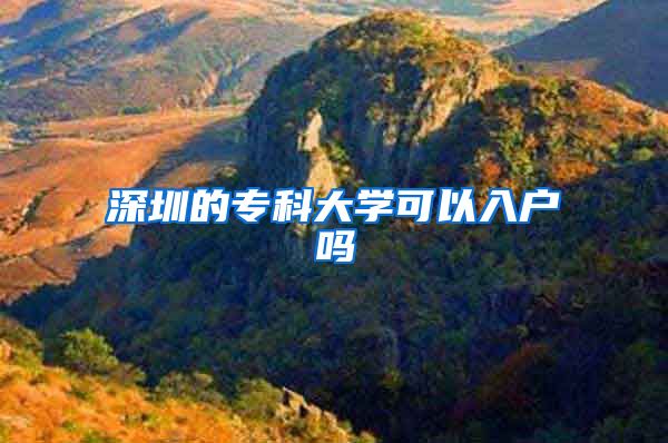 深圳的专科大学可以入户吗