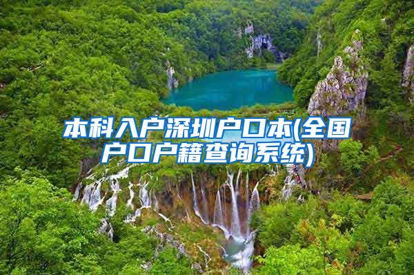 本科入户深圳户口本(全国户口户籍查询系统)