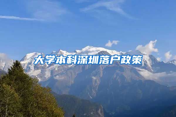 大学本科深圳落户政策
