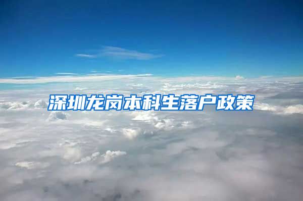 深圳龙岗本科生落户政策