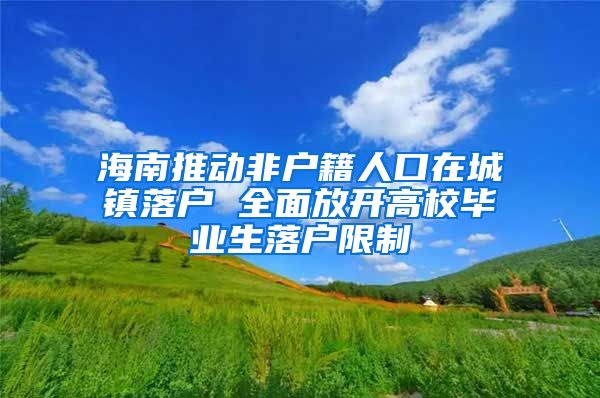 海南推动非户籍人口在城镇落户 全面放开高校毕业生落户限制