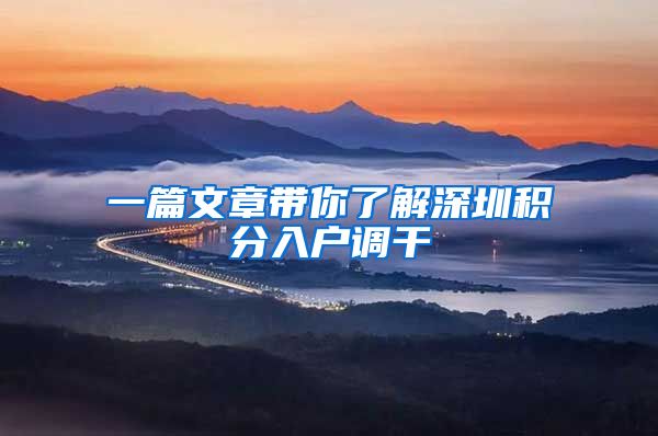 一篇文章带你了解深圳积分入户调干