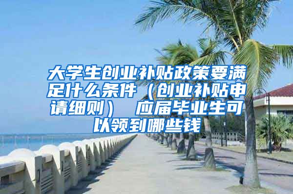 大学生创业补贴政策要满足什么条件（创业补贴申请细则） 应届毕业生可以领到哪些钱