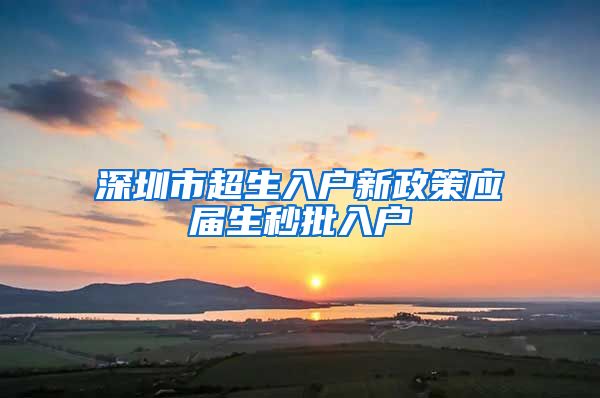 深圳市超生入户新政策应届生秒批入户