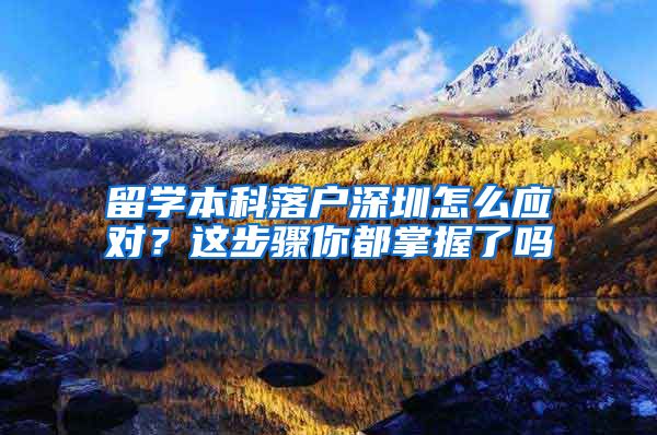 留学本科落户深圳怎么应对？这步骤你都掌握了吗