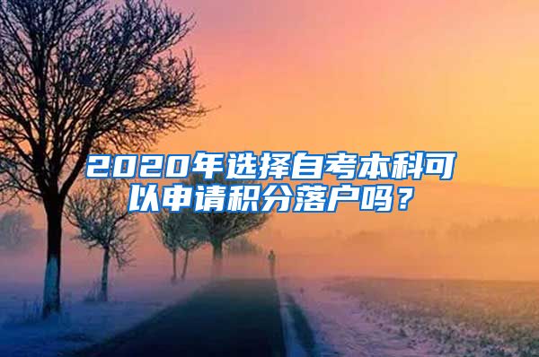 2020年选择自考本科可以申请积分落户吗？