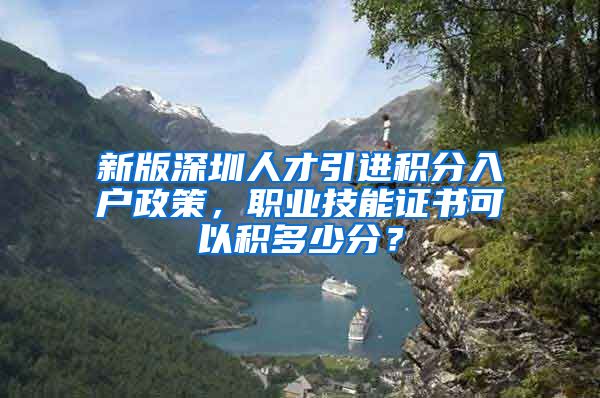 新版深圳人才引进积分入户政策，职业技能证书可以积多少分？