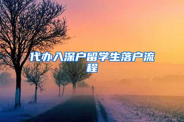代办入深户留学生落户流程