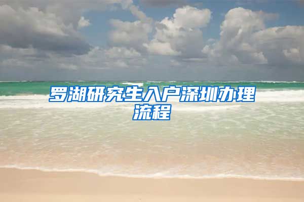 罗湖研究生入户深圳办理流程
