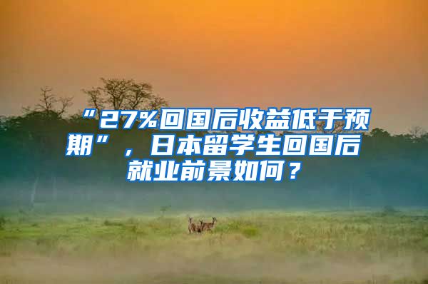 “27%回国后收益低于预期”，日本留学生回国后就业前景如何？