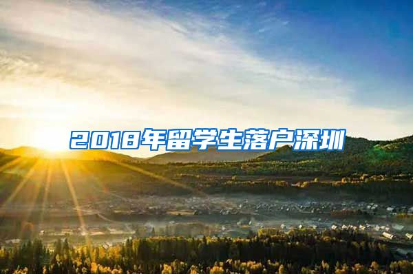 2018年留学生落户深圳