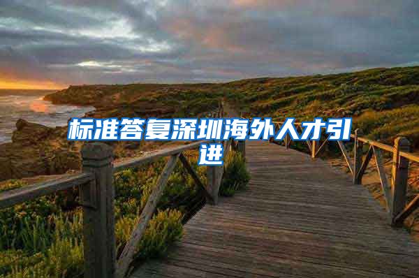 标准答复深圳海外人才引进