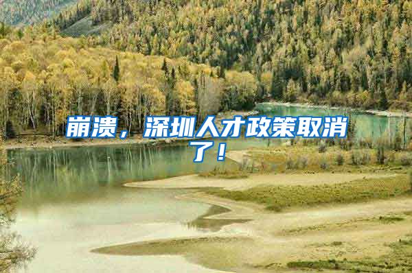 崩溃，深圳人才政策取消了！
