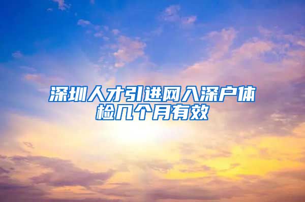 深圳人才引进网入深户体检几个月有效