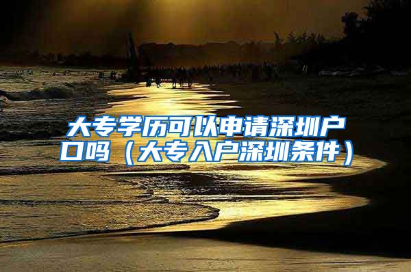 大专学历可以申请深圳户口吗（大专入户深圳条件）