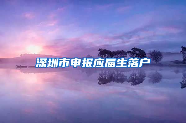 深圳市申报应届生落户
