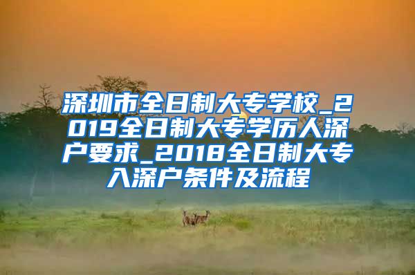 深圳市全日制大专学校_2019全日制大专学历人深户要求_2018全日制大专入深户条件及流程