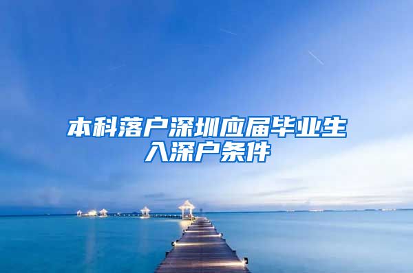 本科落户深圳应届毕业生入深户条件