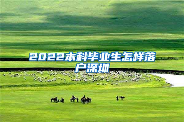 2022本科毕业生怎样落户深圳