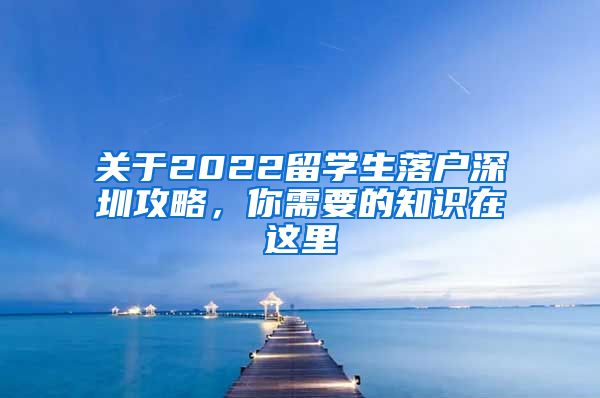 关于2022留学生落户深圳攻略，你需要的知识在这里
