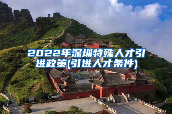 2022年深圳特殊人才引进政策(引进人才条件)