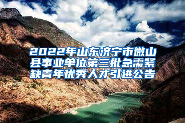 2022年山东济宁市微山县事业单位第三批急需紧缺青年优秀人才引进公告