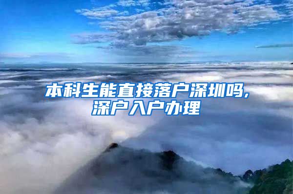 本科生能直接落户深圳吗,深户入户办理