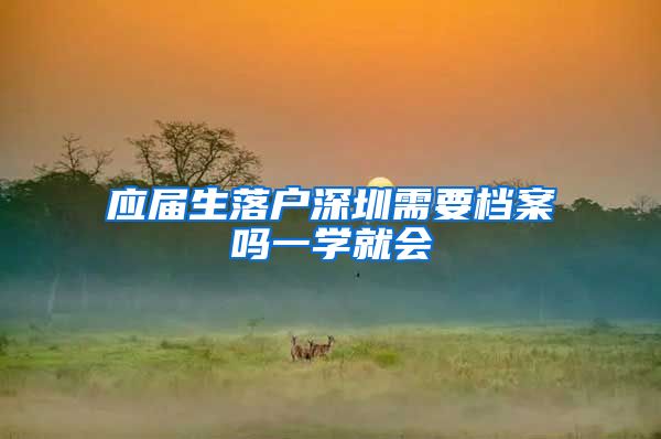 应届生落户深圳需要档案吗一学就会