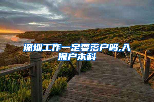 深圳工作一定要落户吗,入深户本科