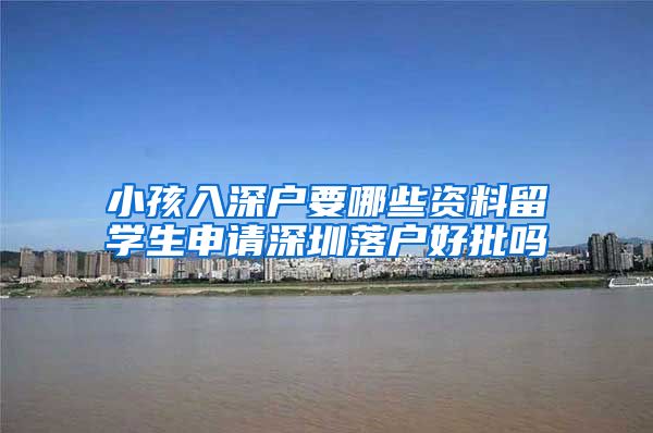 小孩入深户要哪些资料留学生申请深圳落户好批吗