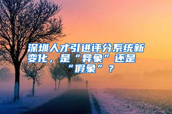 深圳人才引进评分系统新变化，是“异象”还是“假象”？