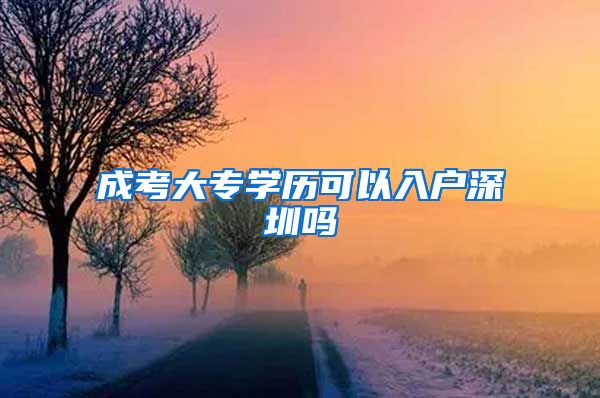 成考大专学历可以入户深圳吗