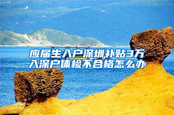 应届生入户深圳补贴3万入深户体检不合格怎么办