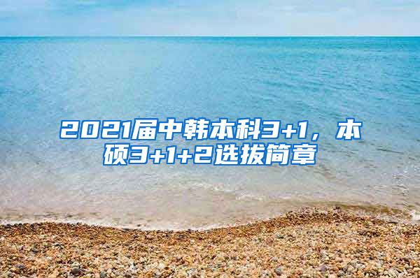 2021届中韩本科3+1，本硕3+1+2选拔简章