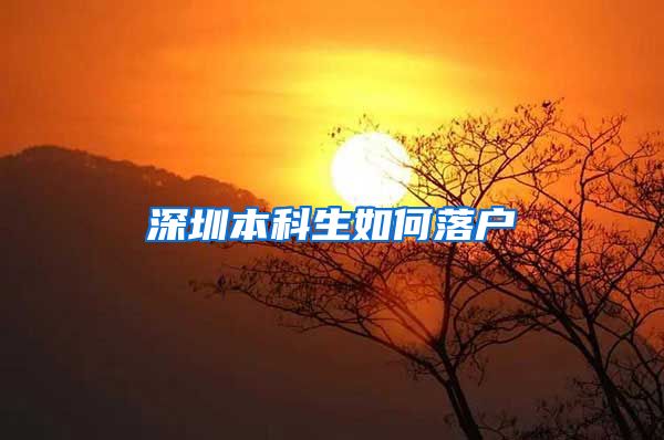 深圳本科生如何落户