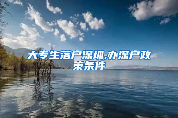 大专生落户深圳,办深户政策条件