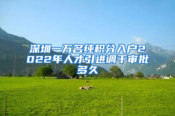 深圳一万名纯积分入户2022年人才引进调干审批多久