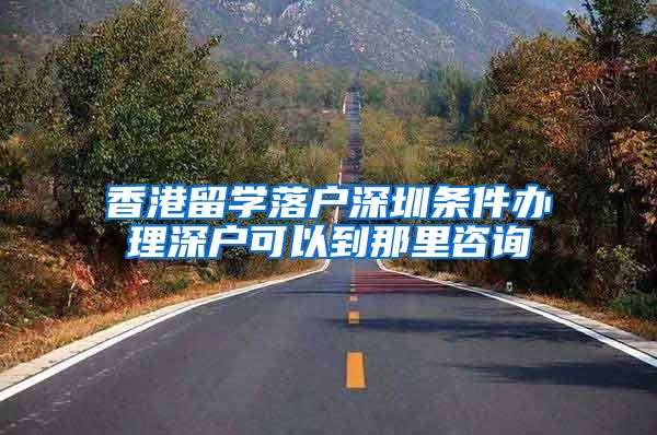 香港留学落户深圳条件办理深户可以到那里咨询