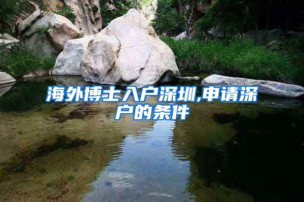 海外博士入户深圳,申请深户的条件